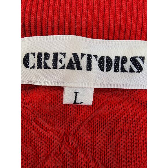 Vintage 80s Creators Quilted Sleeveless Full Zip Jacket Size L Red Oversized - Picture 3 of 8